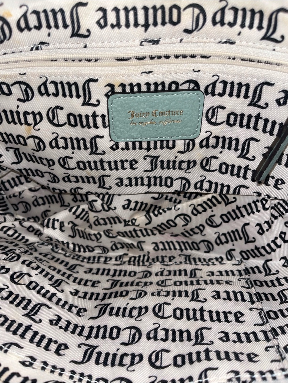 Juicy Couture Light Blue Leather Shoulder Bag with Gold Hardware. No strap - Picture 3 of 3